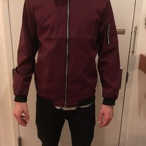 Men's Maroon Bomber Jacket